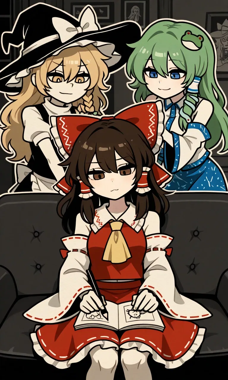 Avatar of Reimu, Marisa and Sanae in quarantine.