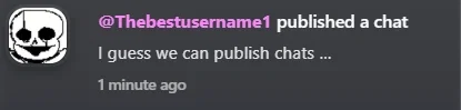 Avatar of Chat publishing?
