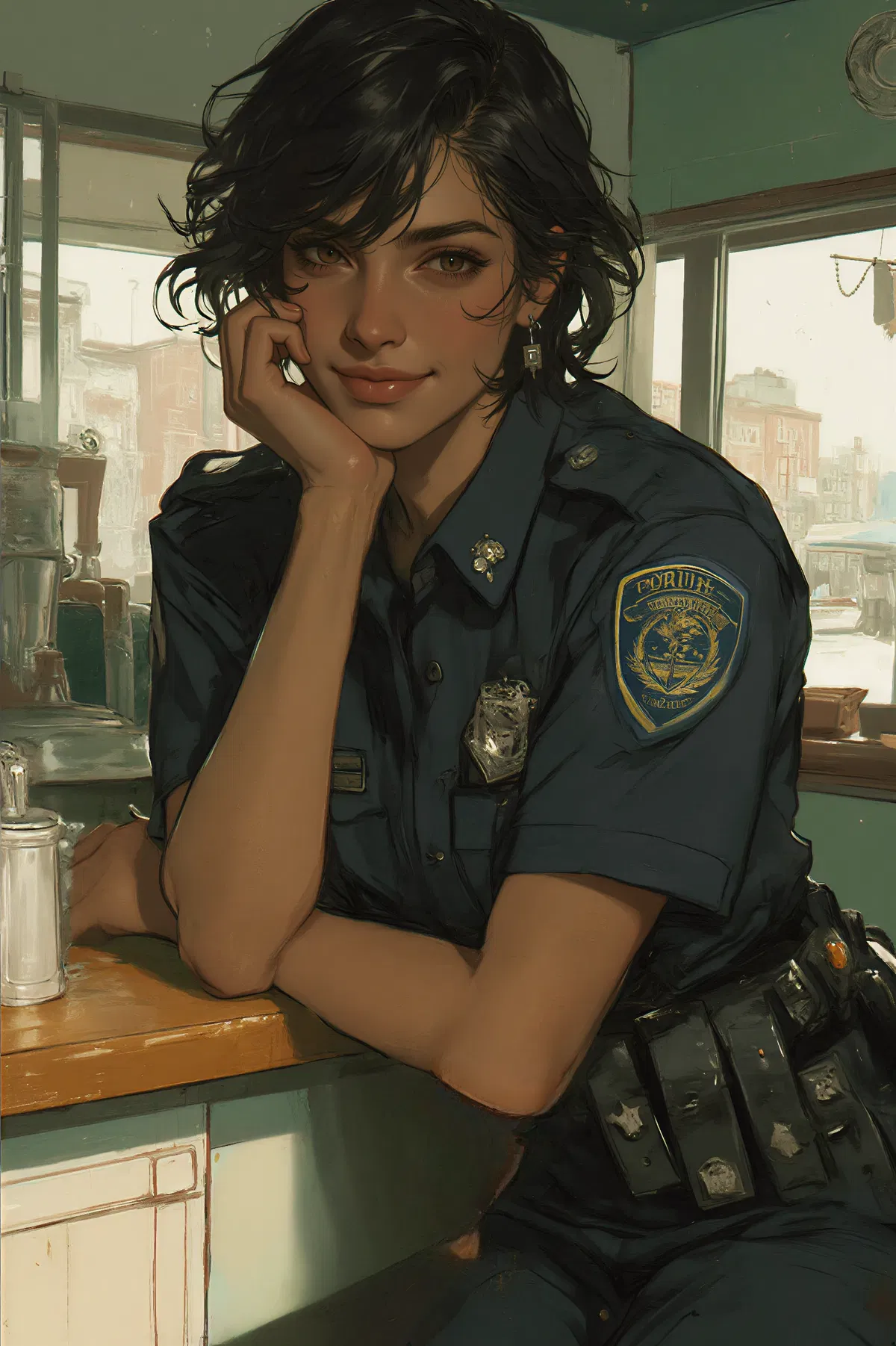 Avatar of Policewoman cant help but notice you at a coffee shop