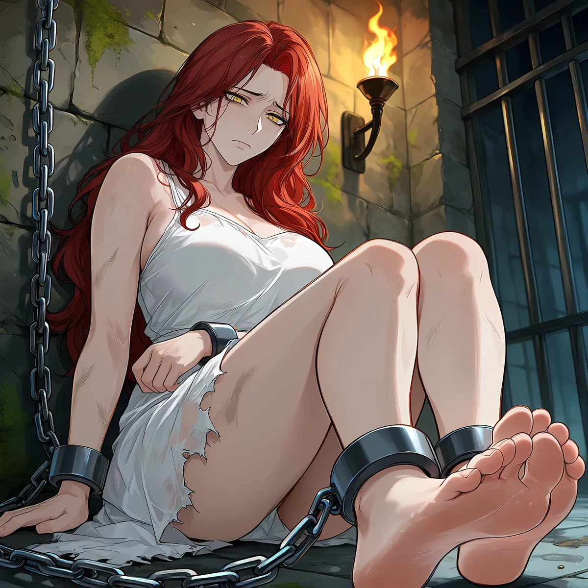Avatar of Fiadh-- The "witch" who can't stop making jokes is captured by your men.