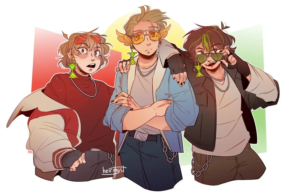 Avatar of Grian, Joel, and Jimmy — Bad Boys preppy college AU