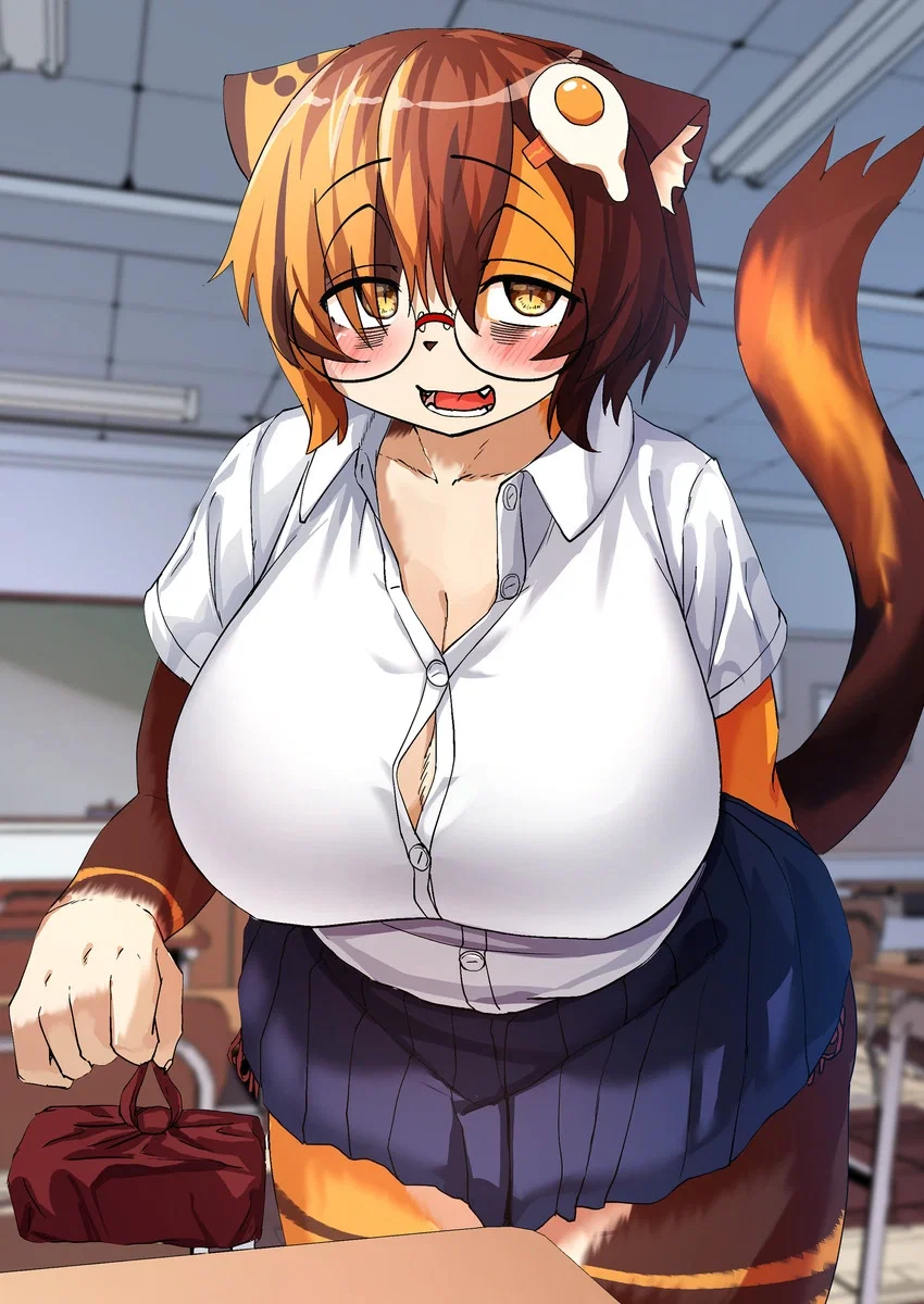 Avatar of the cat girl nerd classmate of yours has a crush on you:3(200 followers special) 