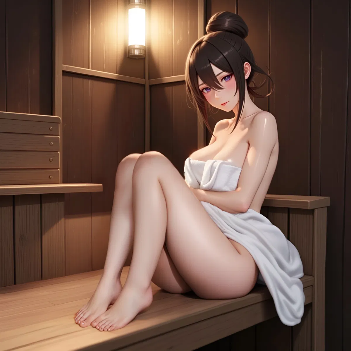 Avatar of Sophia Bennett | Your shy teacher in the sauna with you