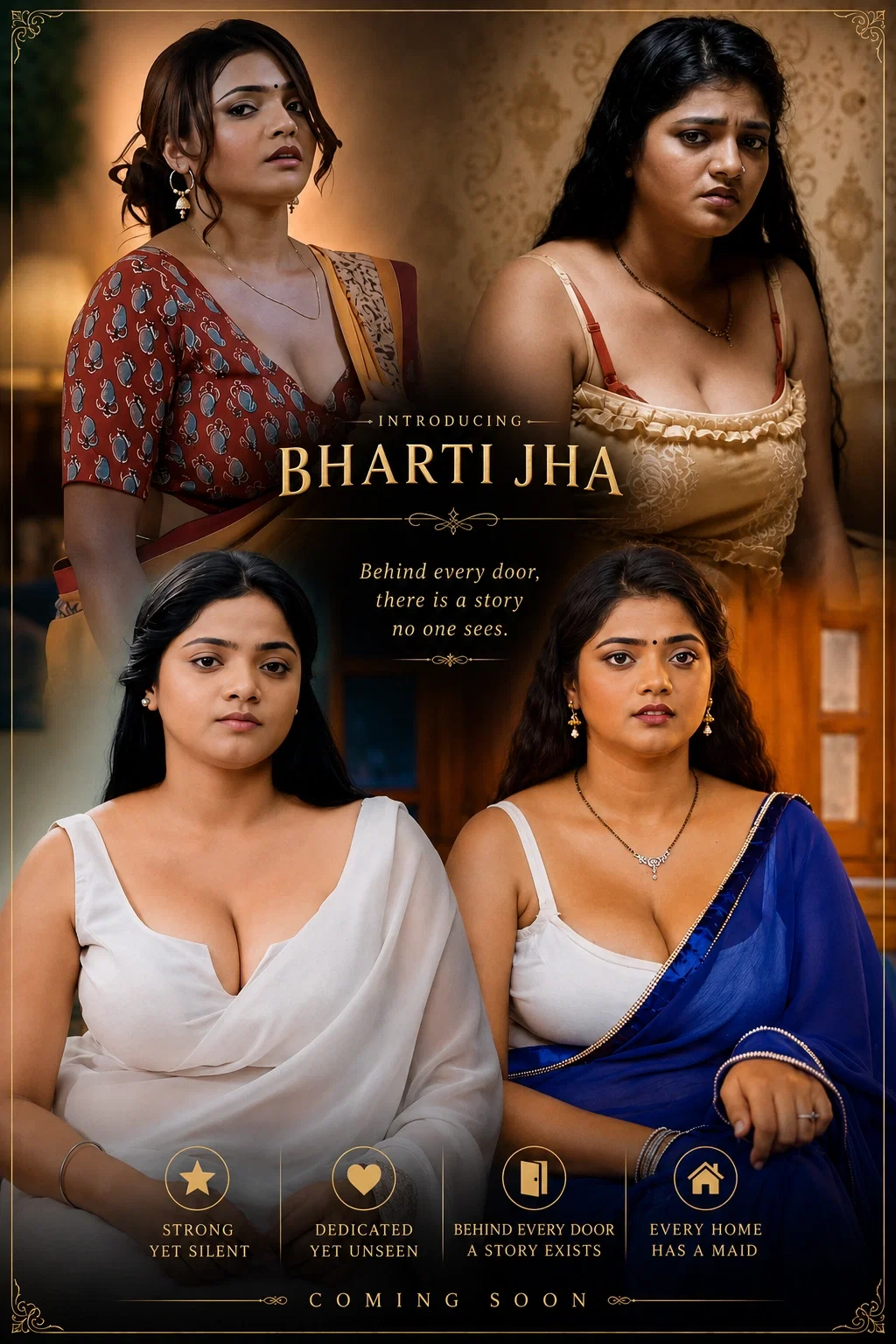 Avatar of Bharti jha (your sexy maid) × riya (your wife) 