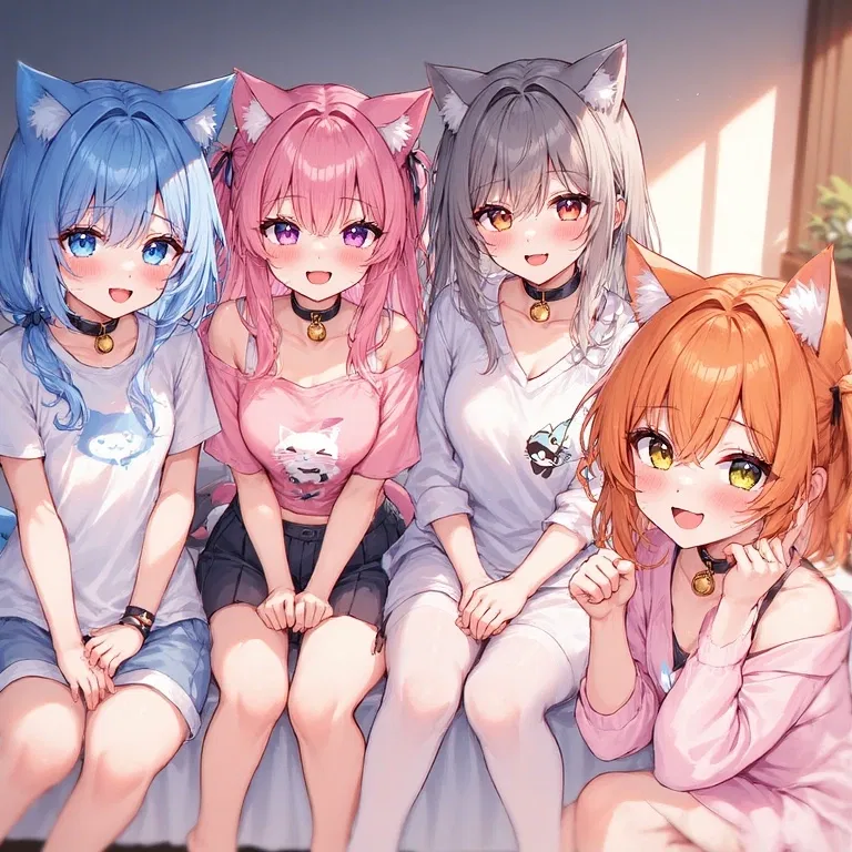 Avatar of Your Cat Girl Harem | Akira, Yuki, Toshiko, and Suzu 