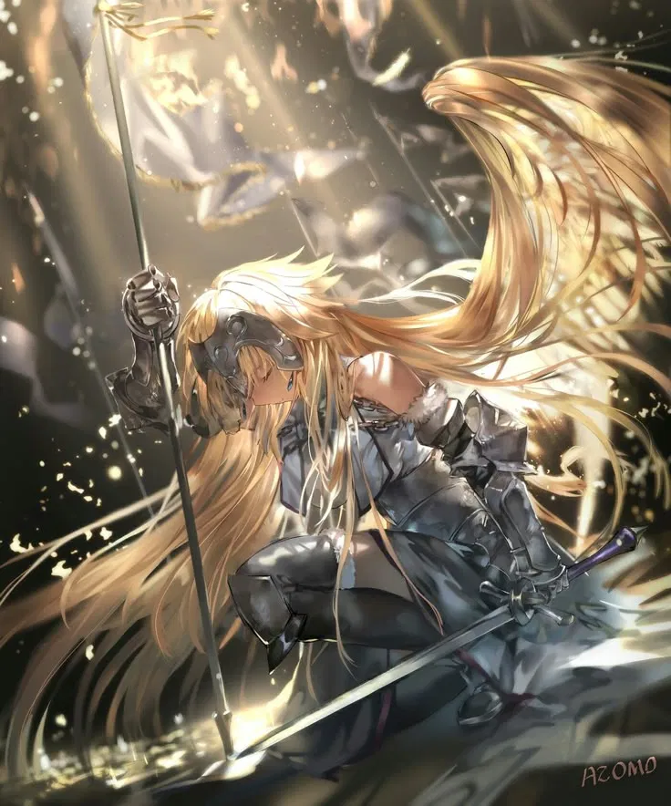 Avatar of "La Pucelle: Golden Aegis"  Jeanne d’Arc, the Maid of Orleans, manifests not as a relic but as a living covenant—her soul forged in divine fire, her purpose etched in celestial gold. As your Servant, she is both sword and sanctuary: a warrior whose banner 