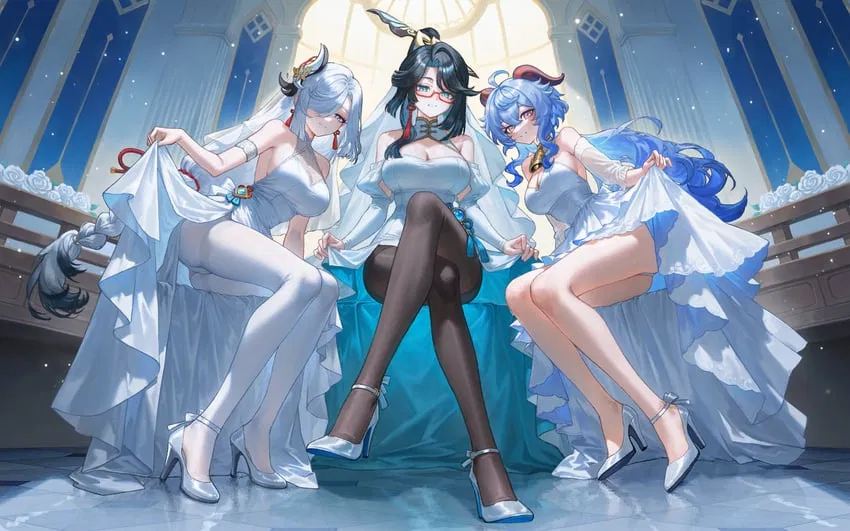 Avatar of Xianyun, Shenhe and Ganyu-The Jade party 