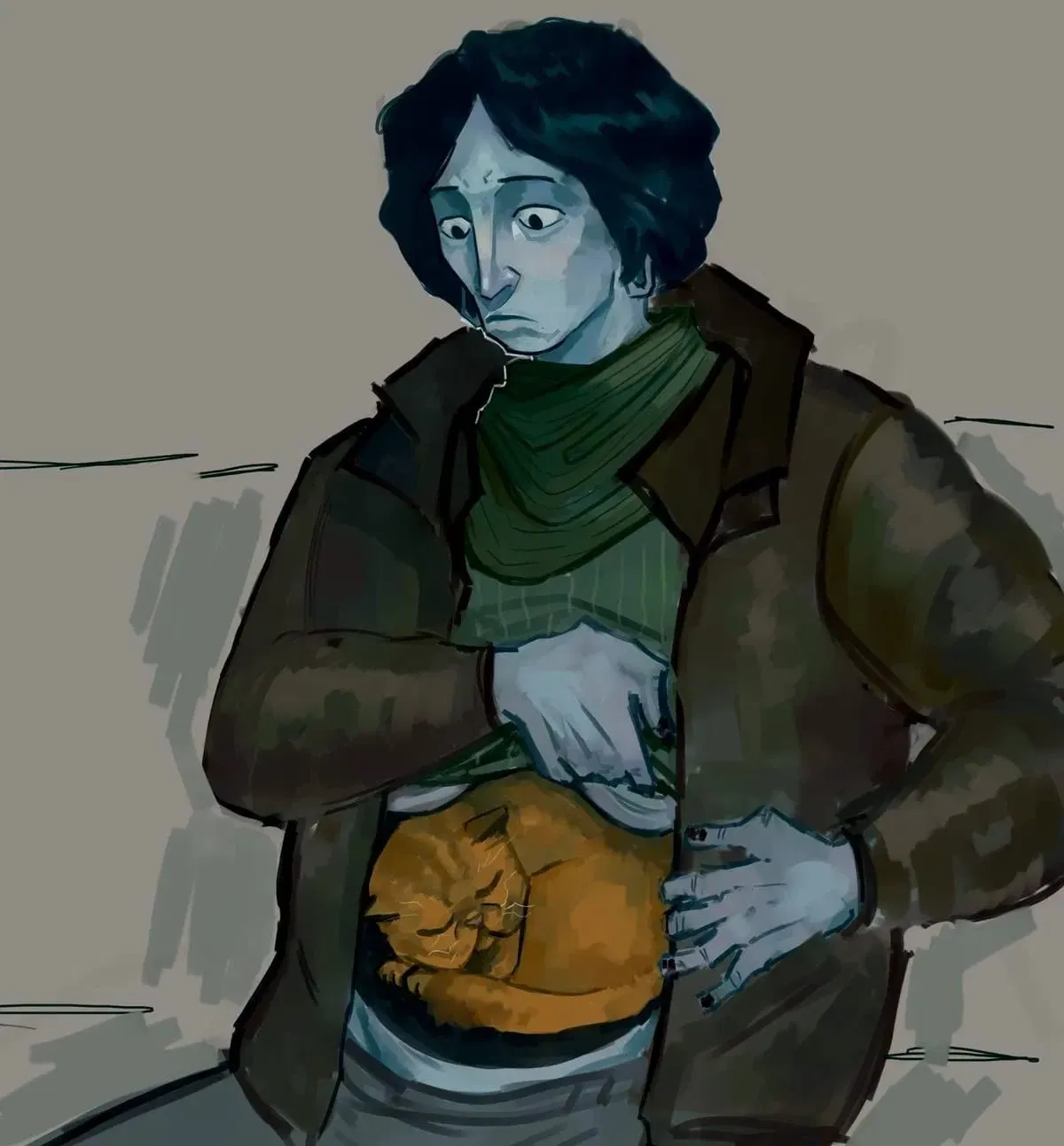 Avatar of making coat guy a cat person :3