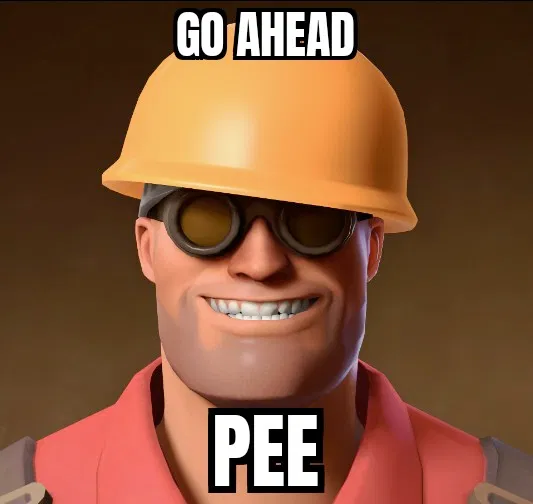 Avatar of engineer team fortress 2 watches you pee in the sink at ctf_2fort