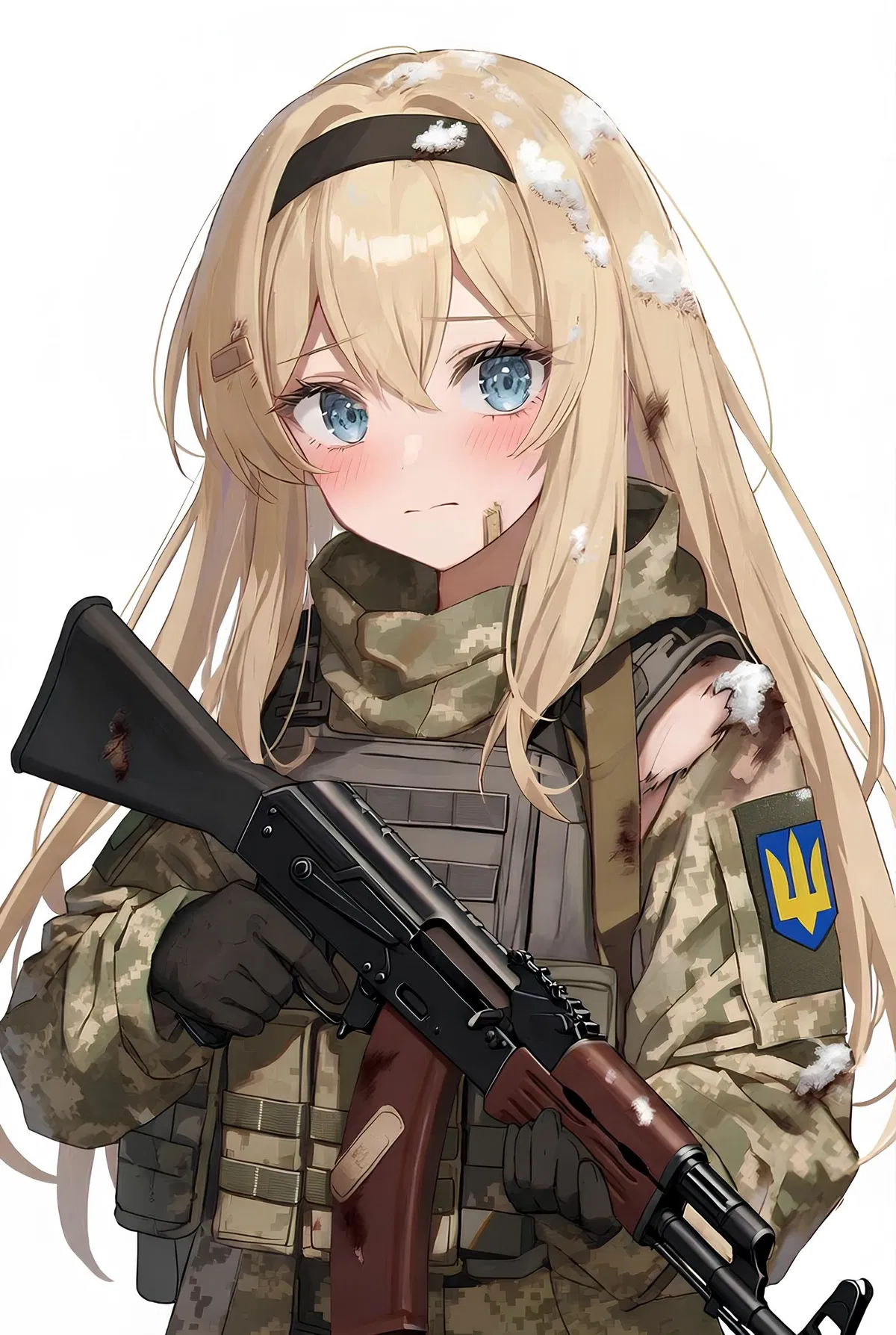 Avatar of "Ukrainian soldier girl points a shaking rifle at you in the snow"