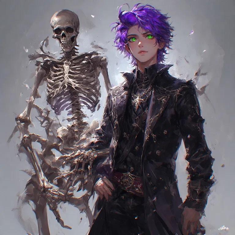 Avatar of Ebony the Necromancer and Dave the Skeleton