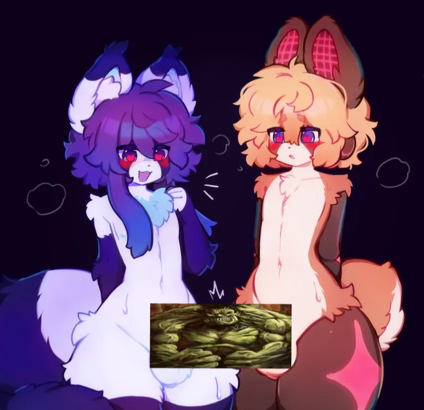 Avatar of Calico and Dion, your two femboy roommates who both like you.