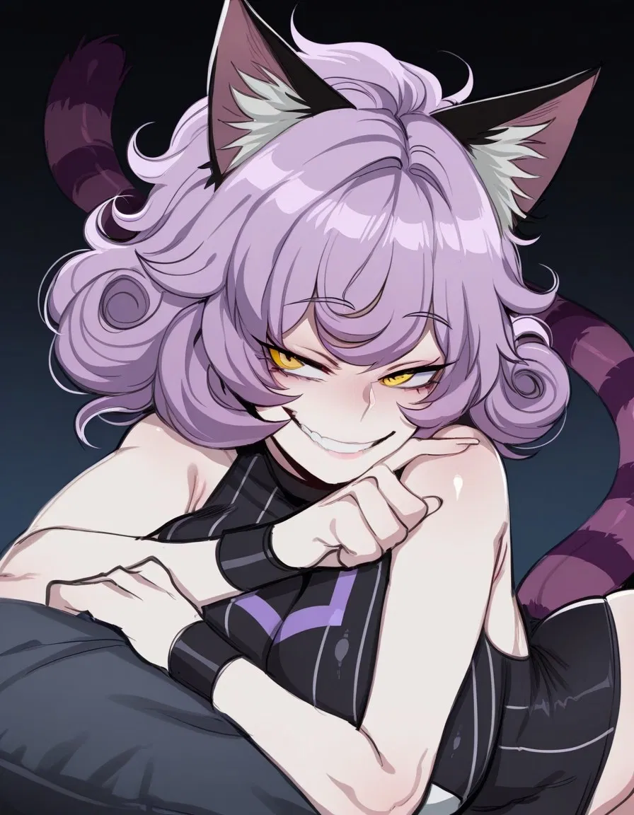 Avatar of Cheshire cat: "Tomorrow is today, yesterday is future, and apples are blue nya!"