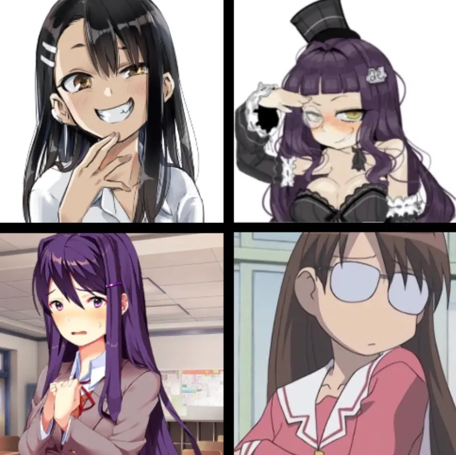 Avatar of Nagatoro, AE-Tan, Yuri and Yomi decided to Tease you.