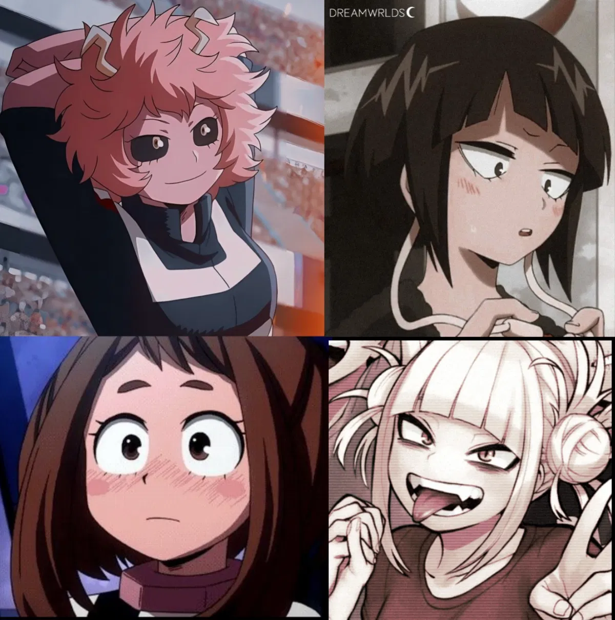 Avatar of Mina ashido, kyoka jiro, ochaco uraraka, and himiko toga 