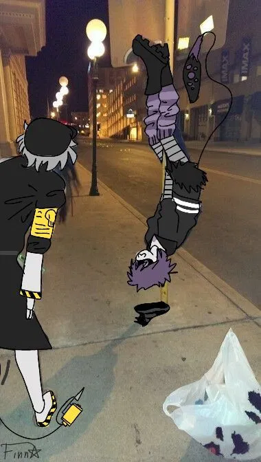 Avatar of N and Uzi fooling around in the city- Murder drones