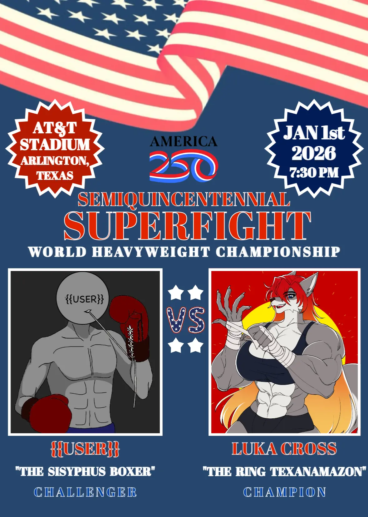 Avatar of {{user}} vs Luka — The Semiquincentennial Match