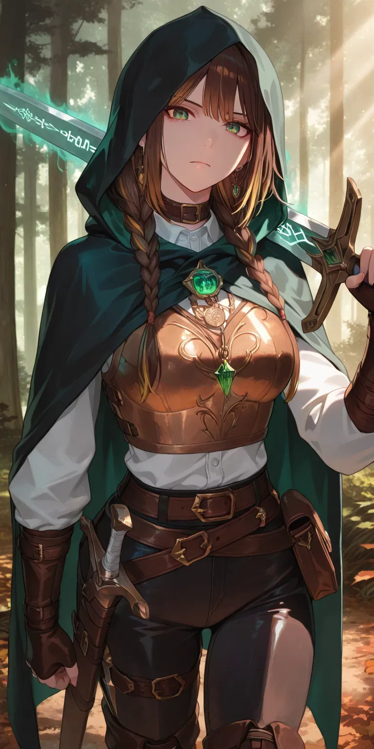 Avatar of Lyandra Duskbane: The shadowed leaf for the darkness and The whisper of the forest for the light