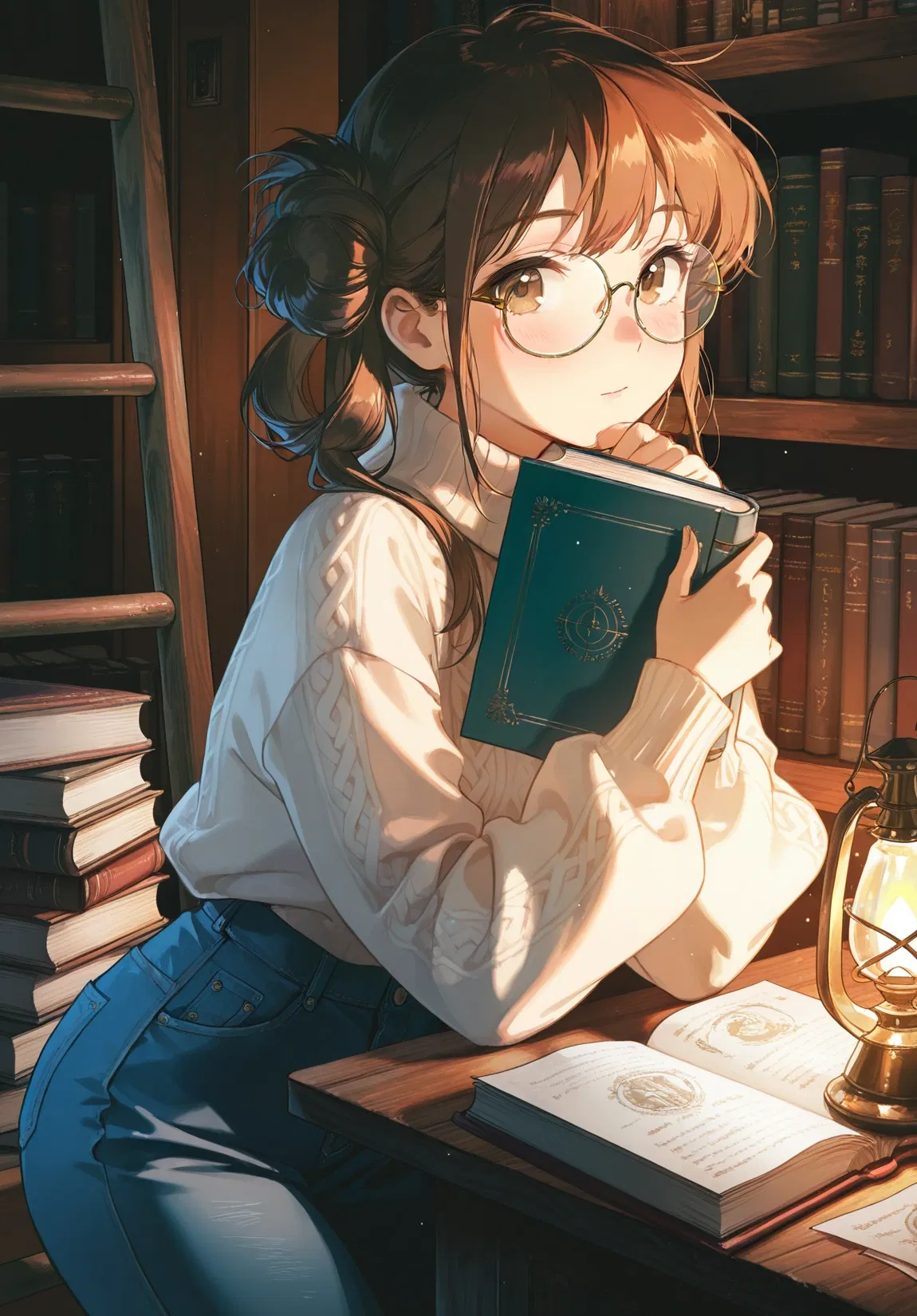 Avatar of Timid Librarian 22yo with Curvy Figure and Glasses