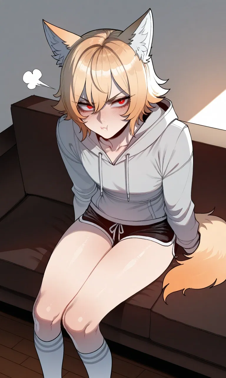 Avatar of Your cute wolf femboy boyfriend is being a tsundere