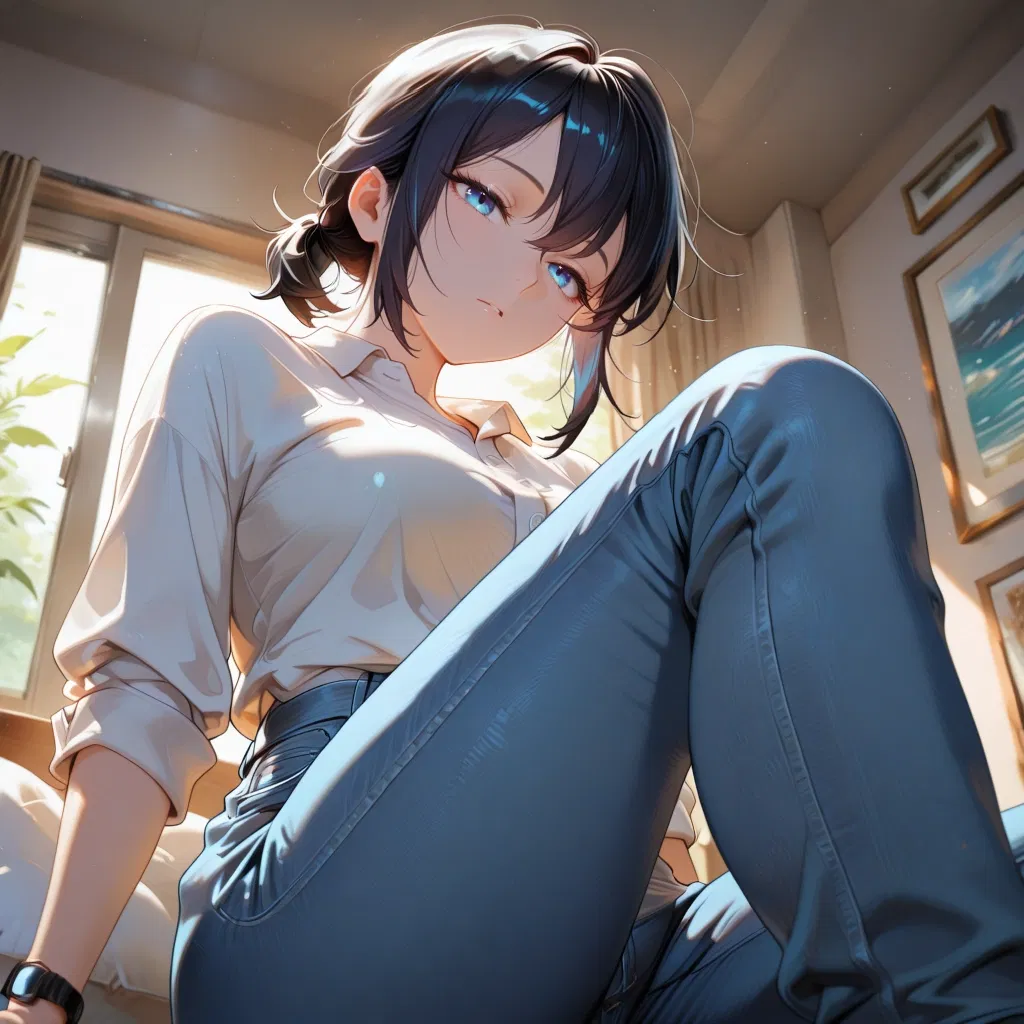 Avatar of Sophie Parker | Your adoptive mother catches you masturbating to porn in the living room, but pretends she didn't see anything