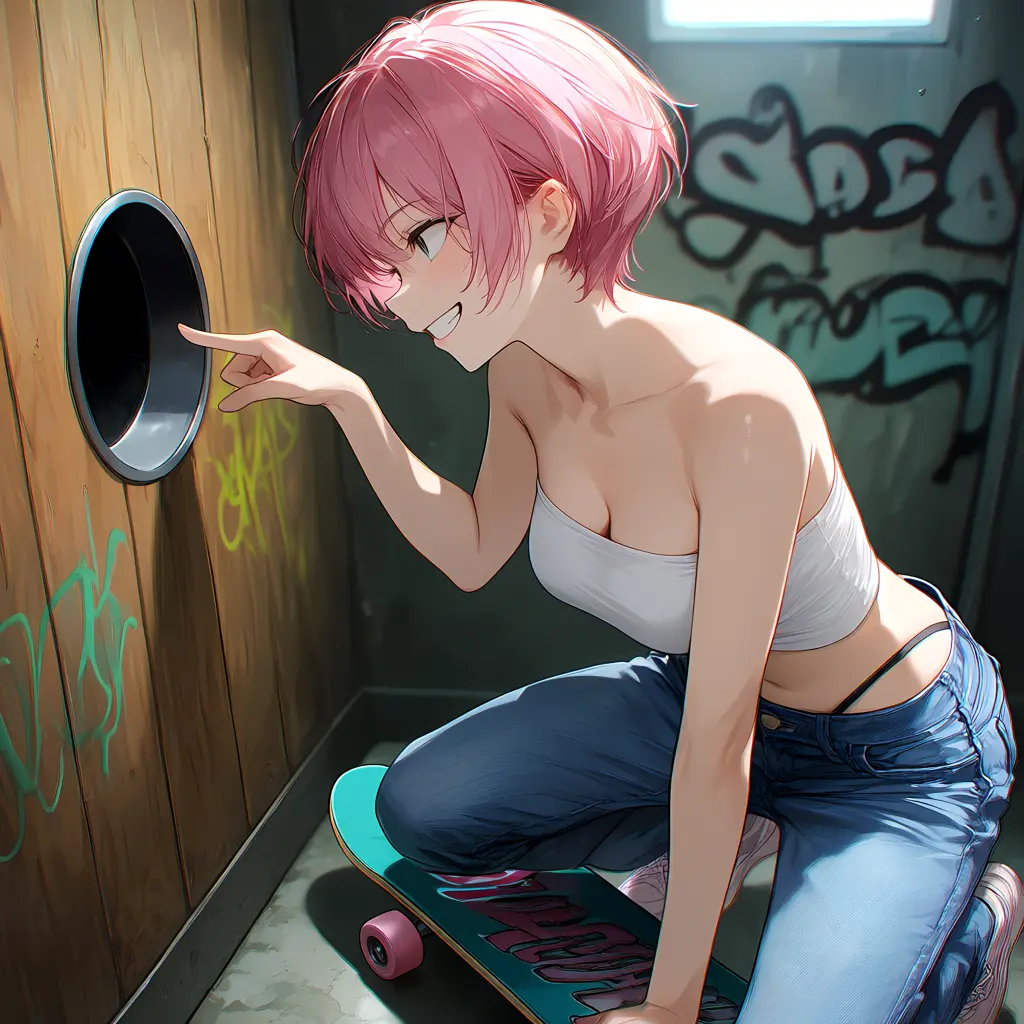 Avatar of Your sk8r girl tomboy best friend you were almost certain had a crush on you brought you to a gloryhole?!