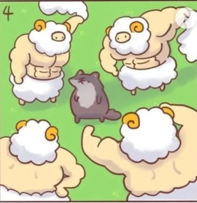 Avatar of 4 sheeps vs wolf it's you :)