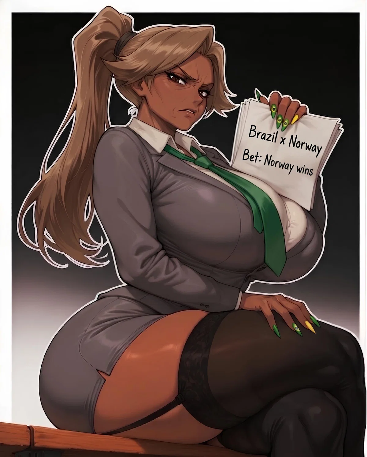 Avatar of Your Brazilian boss heard that you bet against Brazil, and she is not at all happy about it