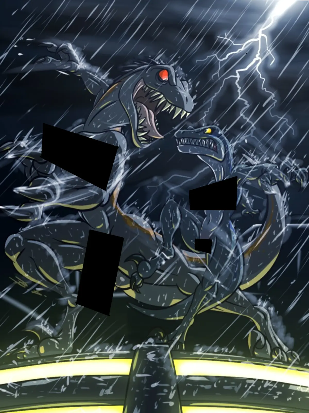 Avatar of Blue and the Indoraptor: Showdown on Lockwood Manor Rooftop