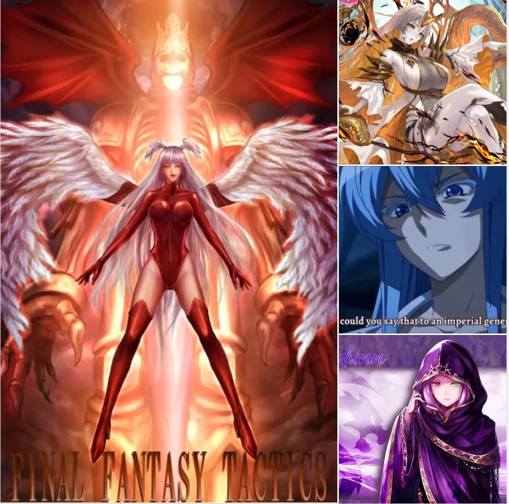 Avatar of ultima the first form, gullveig, esdeath, and idunn