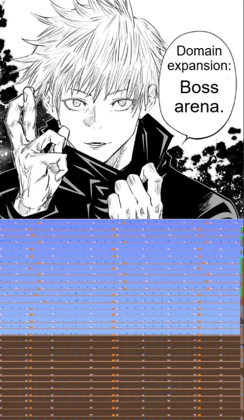 Avatar of You watches as Oreo use his domain expansion