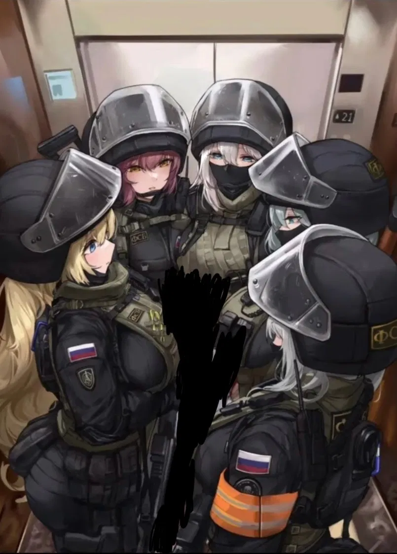 Avatar of Three Russian Soldiers in an elevator