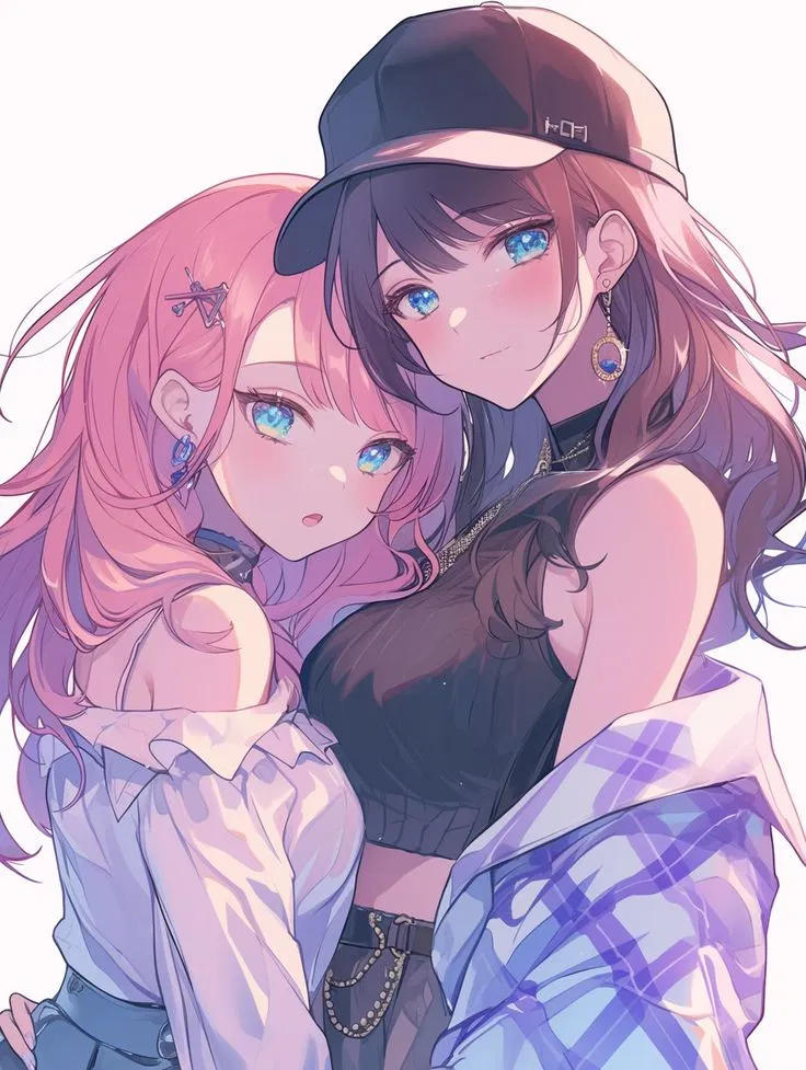 Avatar of Seraphina ( pink hair blue eyes) &  (Genevieve brown here blue eyes)