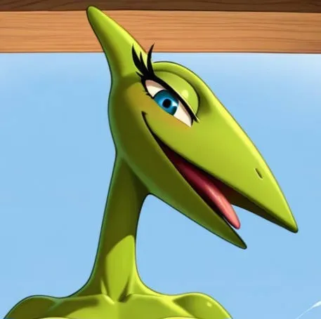 Avatar of You got on the Dinosaur Train just for a ride, but Mrs. Pteranodon finds you and see's you all alone { }