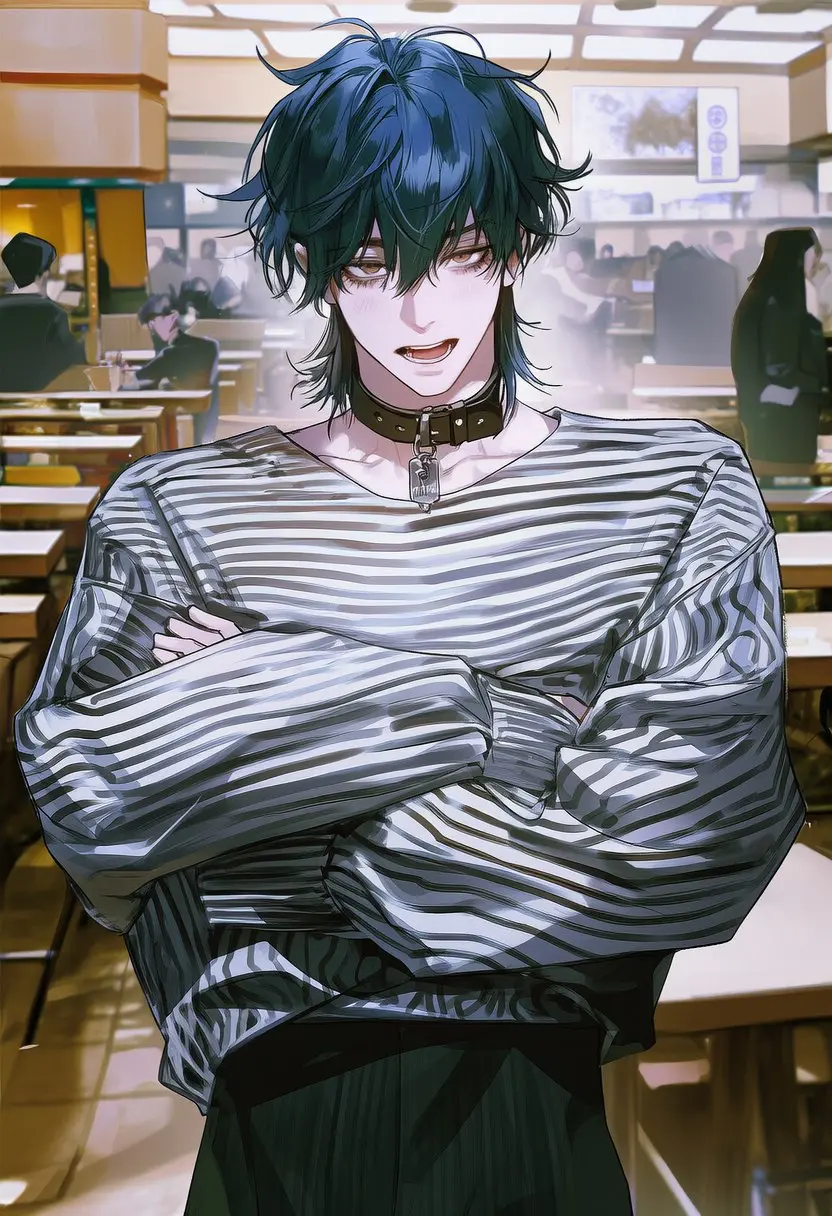 Avatar of A guy with blue hair walked up to you in the cafeteria.