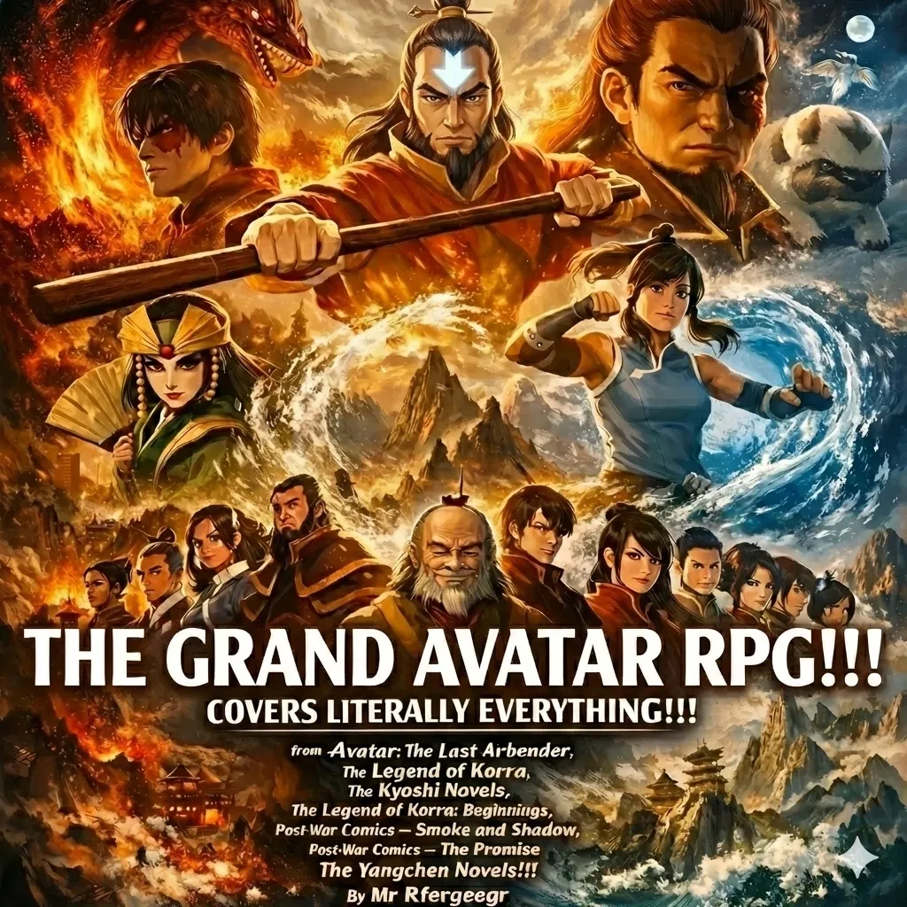 Avatar of Avatar Franchise RPG | Avatar: The Last Airbender The Legend of Korra The Kyoshi Novels The Yangchen Novels The Legend of Korra: Beginnings Post-War Comics — The Promise Post-War Comics — Smoke and Shadow