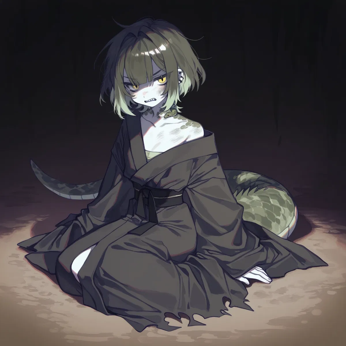 Avatar of Injured lizard girl in the middle of the forest