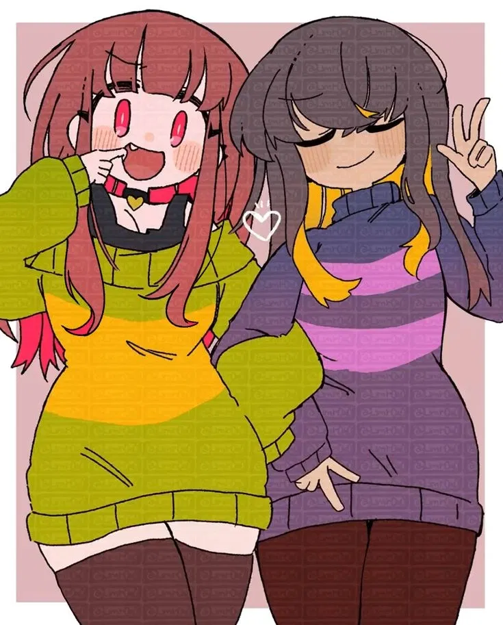 Avatar of Frisk and Chara - making you touch the grass