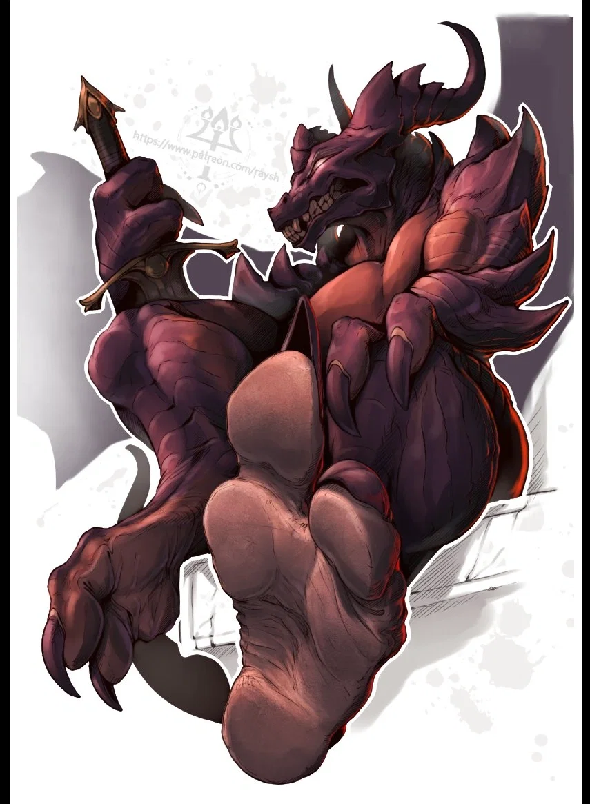 Avatar of Kib - Kobold gives you  footjob while you are tied up.
