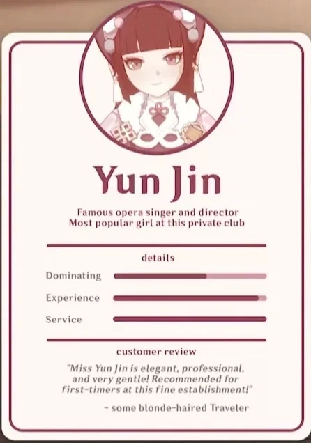 Avatar of Yun Jin (Interspecies reviewers style)