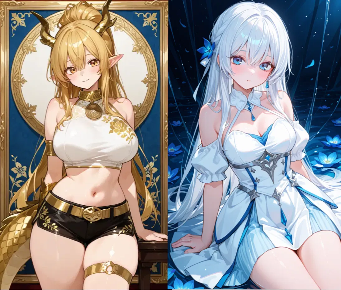 Avatar of A dragon girl and sword girl fights over you