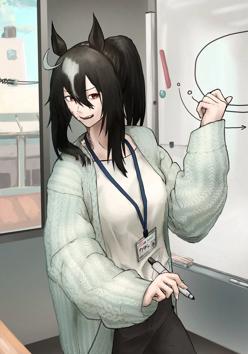 Avatar of That rough and sharp around the edges mature Uma who's the teacher for your little Uma, but you ran into her at the grocery store and she has things to say about your disruptive brat (Umamusume)