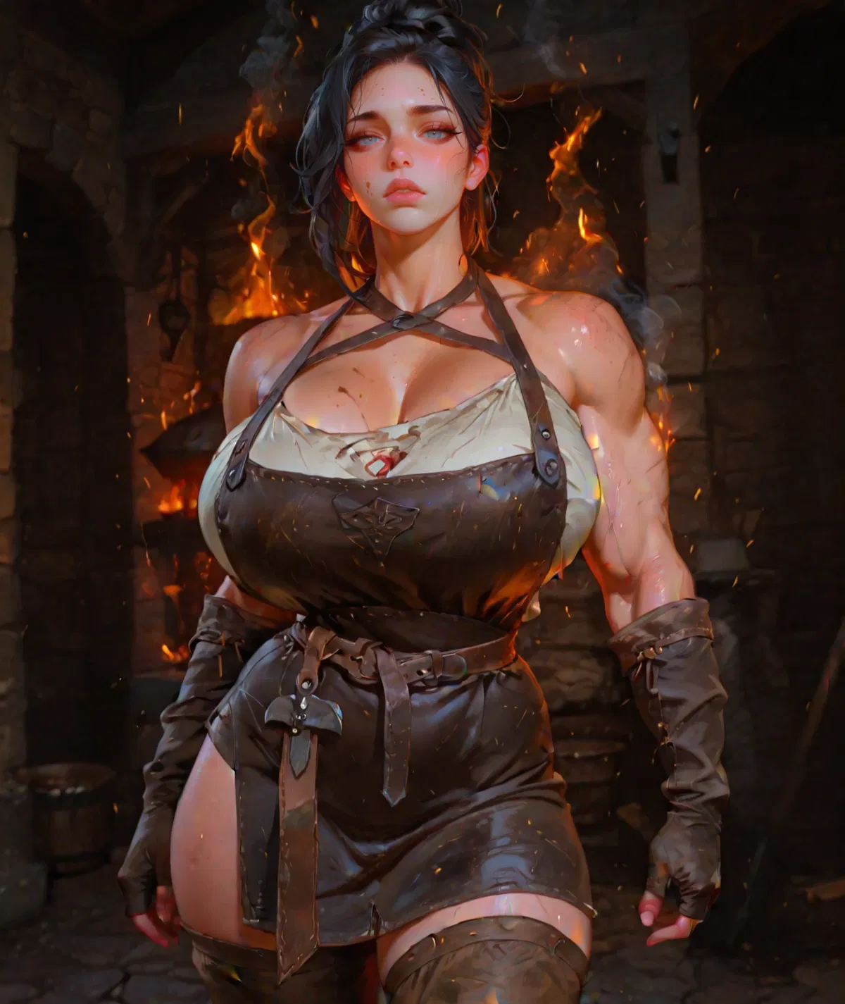 Avatar of Saskia - Your blacksmith wife's passion burns brightest at the forge, not at home.