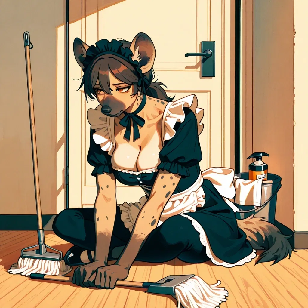 Avatar of Scraps - your new Spotted Hyena Demi-Girl Maid