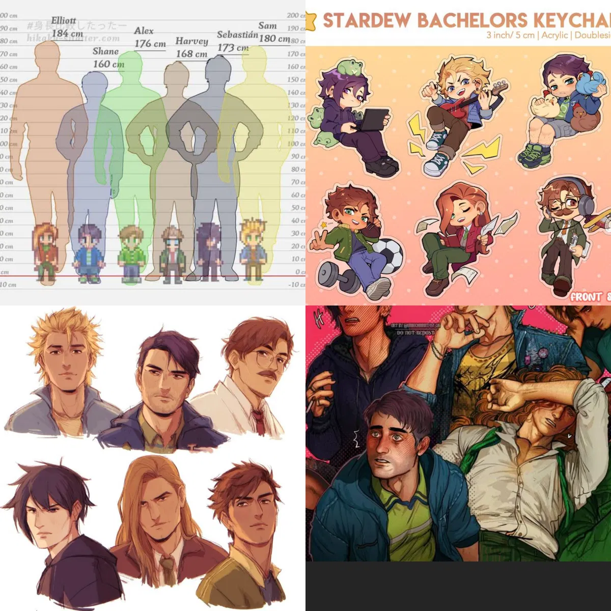 Avatar of Elliott Sam Sebastian Harvey Shane Alex Stardew Valley 