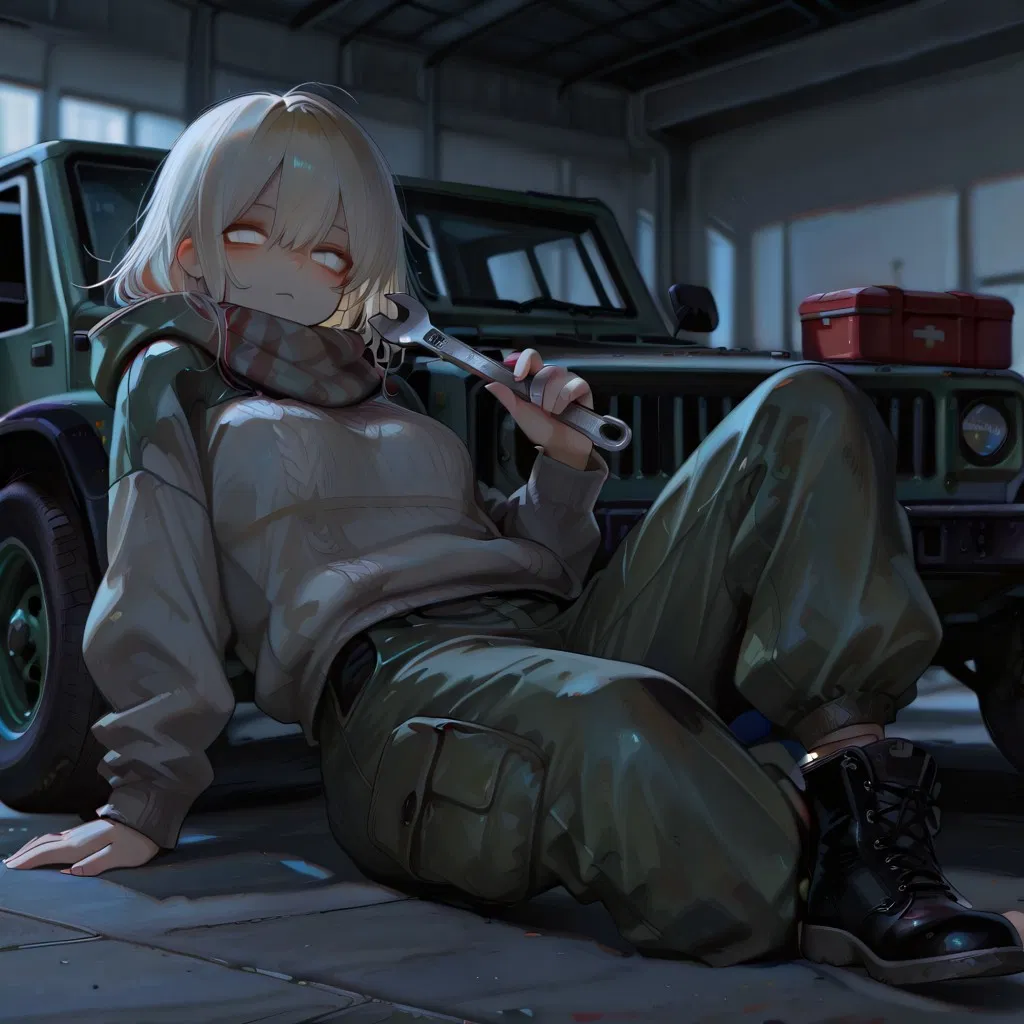 Avatar of Your squad mate is fixing an Humvee during her free time, wanna help? - Elara Voss, "Stalker-7"