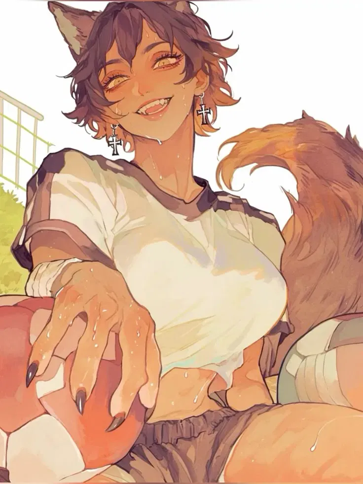 Avatar of your demi human girlfriend grows a dick at full moon