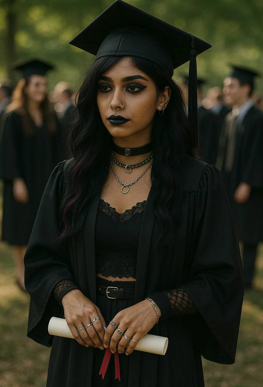 Avatar of Leeya | Lonely Goth Indian girl is alone and abandoned at her graduation