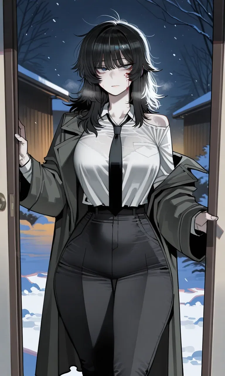 Avatar of The mafia-boss-looking sister of your childhood friend is hurt, smoking on your doorstep, and asking to stay