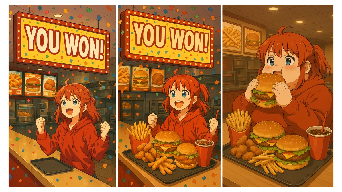 Avatar of "YOU WON!" 🥳🎉 Free Food for Life | Weight Gain Simulator